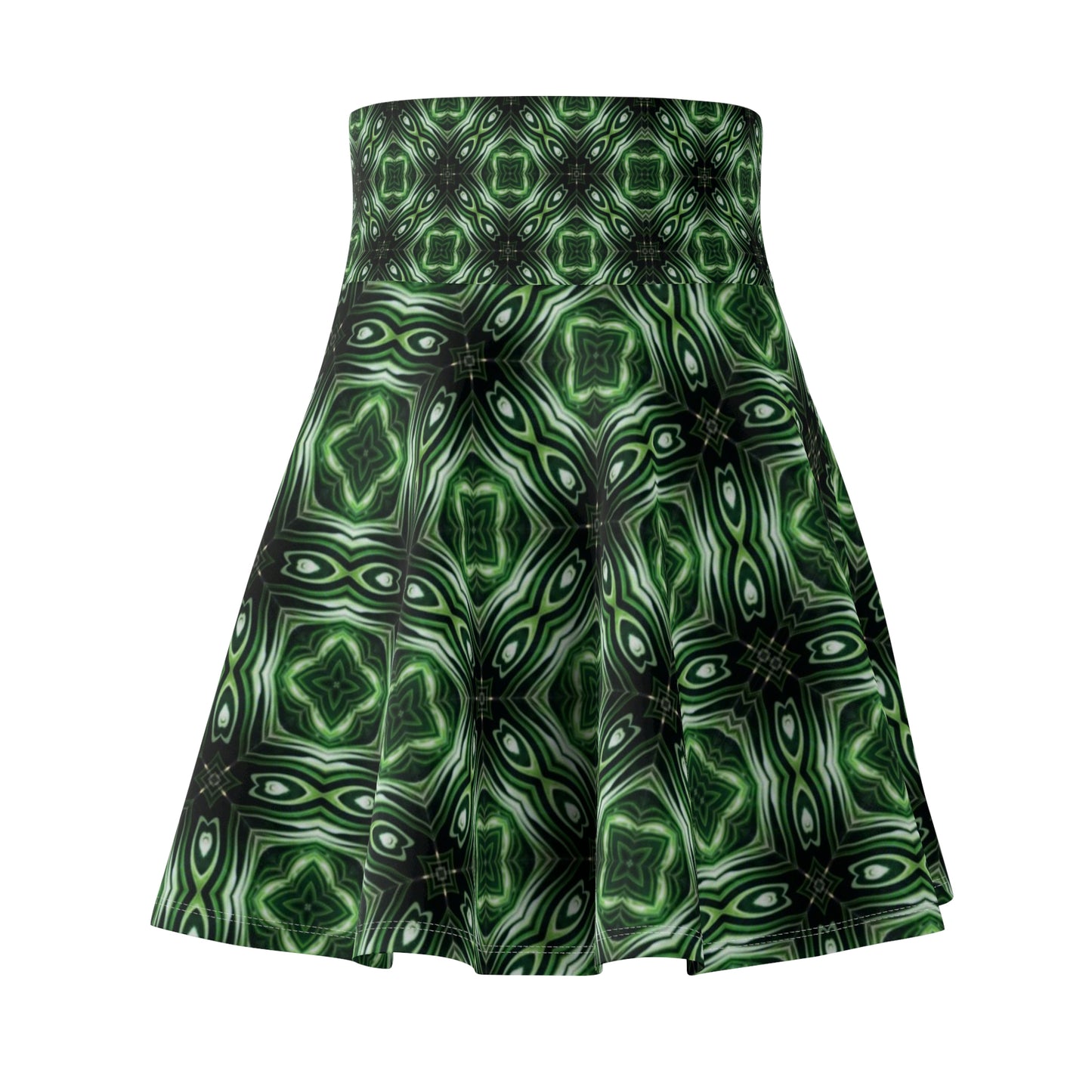 Geo Green Women's Skater Skirt