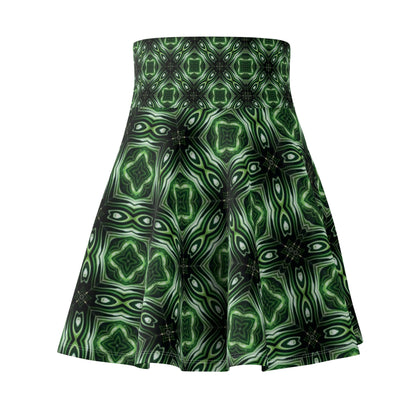 Geo Green Women's Skater Skirt