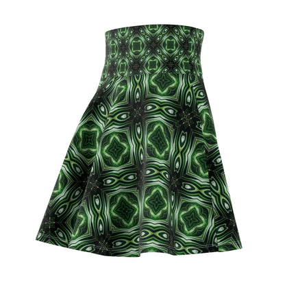 Geo Green Women's Skater Skirt