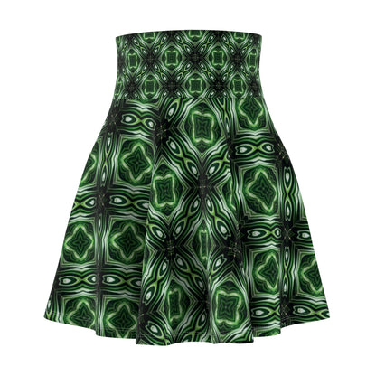 Geo Green Women's Skater Skirt