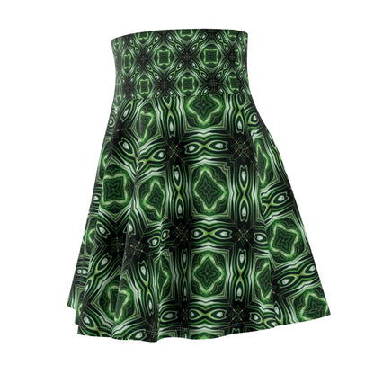 Geo Green Women's Skater Skirt